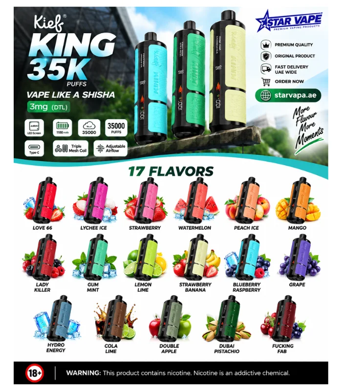 Kief King 35000 Puffs Disposable Vape 3MG