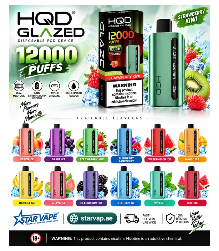 HQD Glazed 12000 Puffs Disposable Vape