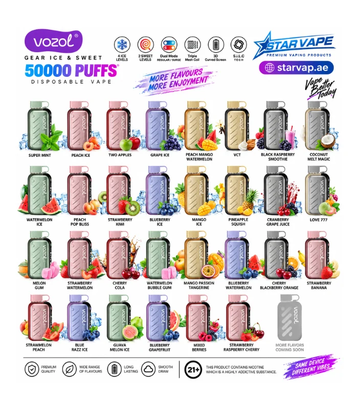 VOZOL Gear Ice & Sweet 50000 Puffs Disposable Vape
