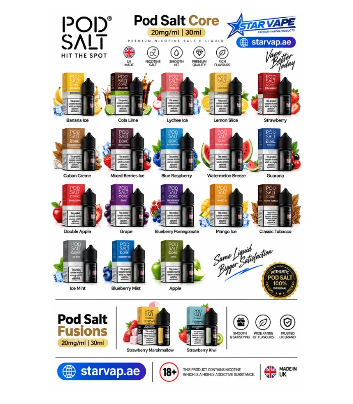 Pod Salt Core 30ml Nic Salt E-Liquid