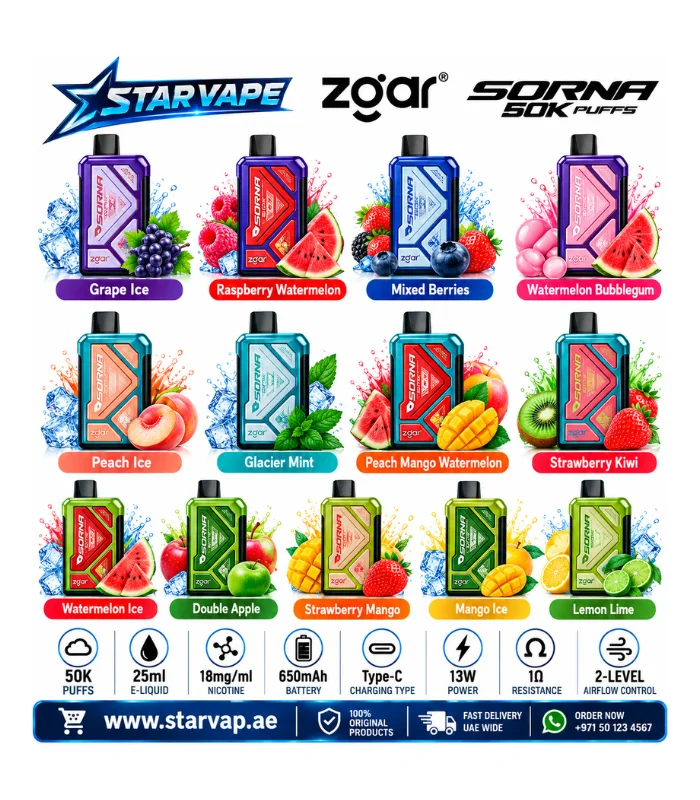 ZGAR Sorna Boost 50000 Puffs Disposable Vape