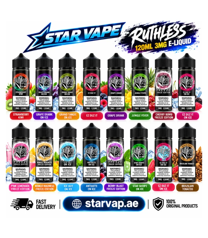 Ruthless E-Juice 120ml Freebase E-Liquid