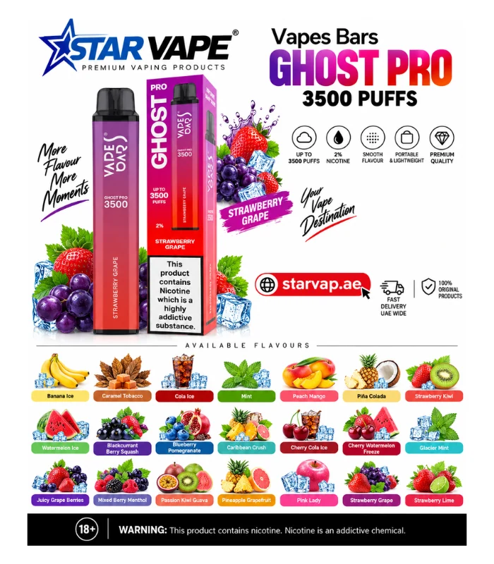 Vapes Bars Ghost Pro 3500 Puffs Disposable Vape